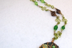 Wire and Bead Wrapped Donut Necklace 2 - WirednTwistednStoned - No Longer in Stock