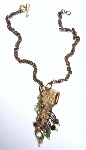 Beadangled On Metal Pendant Necklace 1