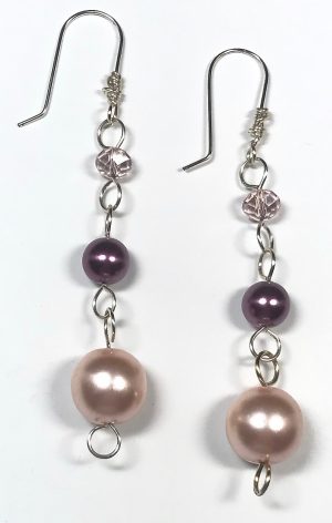 Balled & Chained Pearls & Crystals Earrings