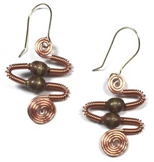 Copper Snake Style Earrings