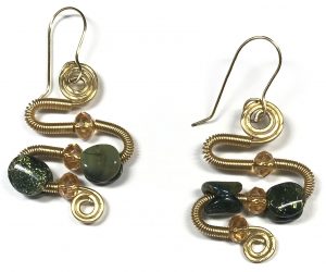 Gold Snake Style Earrings