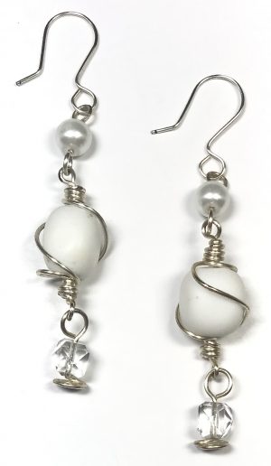 Crystal Clear & White Icy Waters Earrings